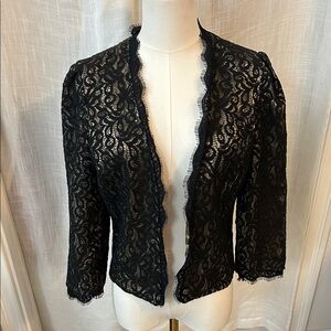 Gorgeous Flying Tomato Black Lace Women's Crop Blazer